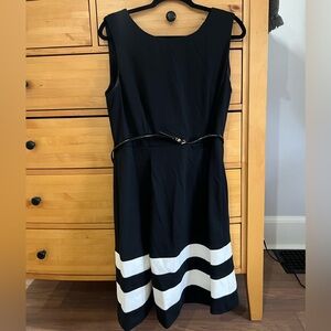 Calvin Klein Black Belted Dress